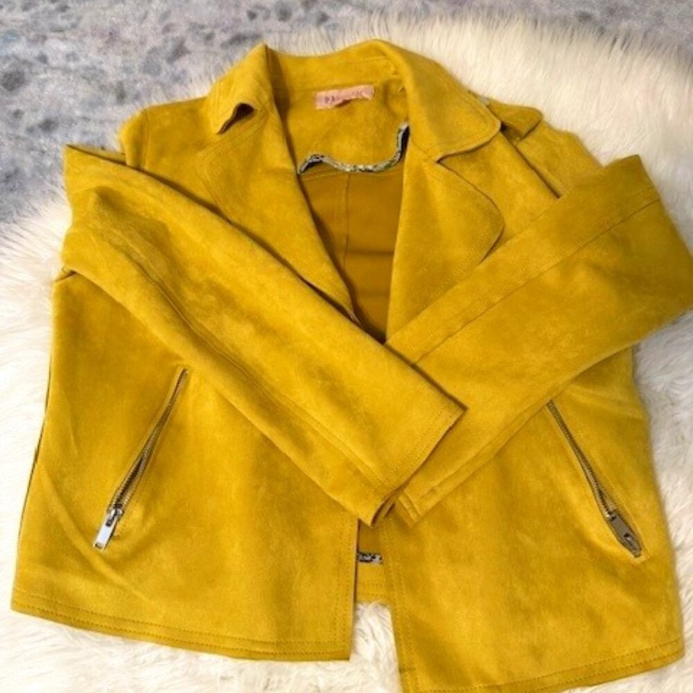 Faux Suede Yellow Jacket